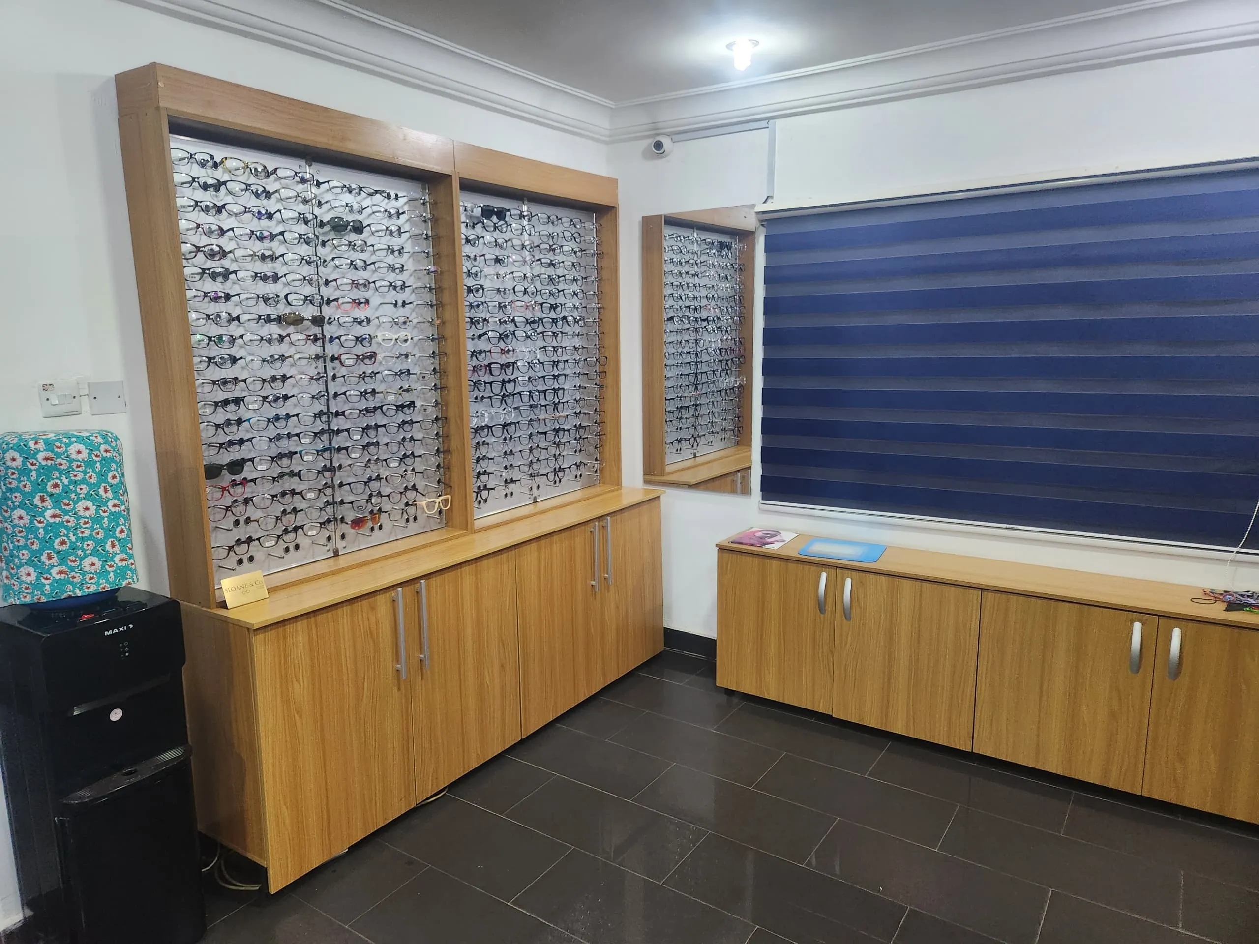 The eyewear display room at a Locus Eye Clinic location